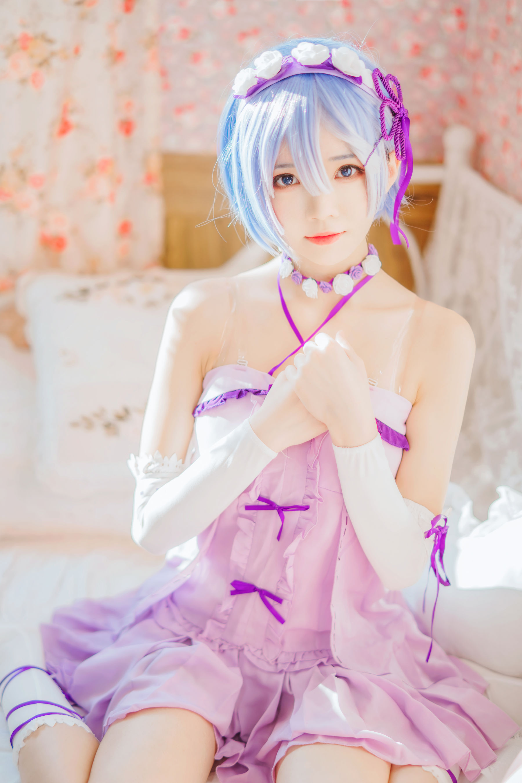 [Cosplay写真] 桜桃喵 – 蕾姆小睡裙 [40P]-妍画集