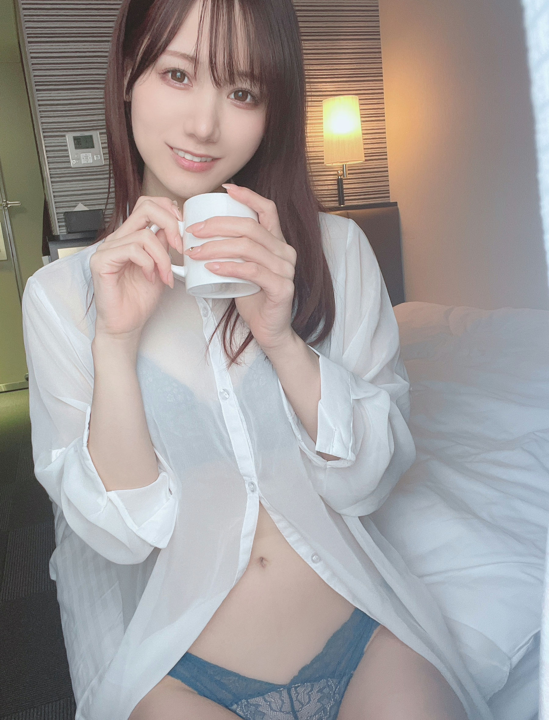 日本甜美COSERけんけん[fantia] 20220128-透けシャツ×ランジェリー [33P]-妍画集