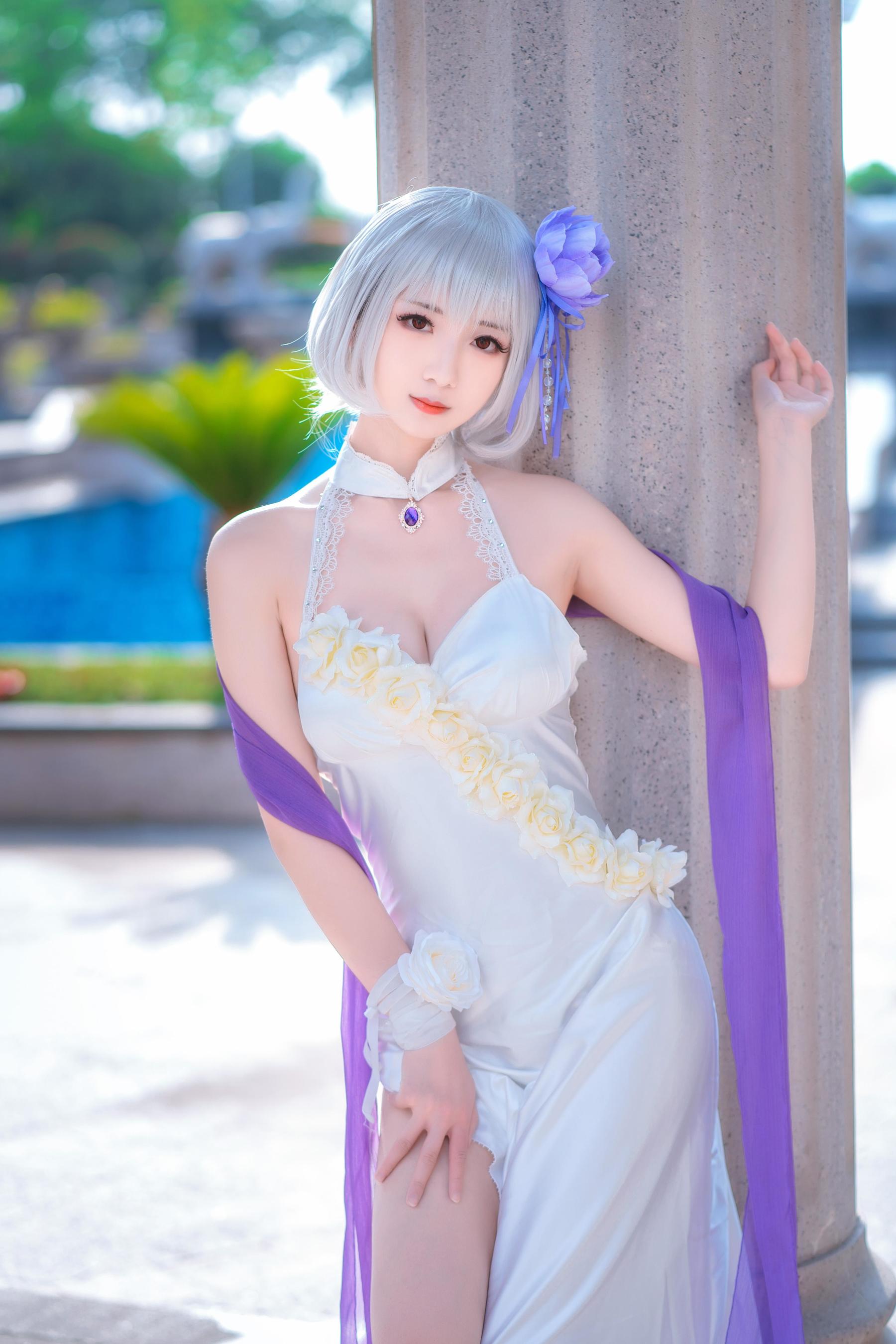[Cosplay写真] 小姐姐弥音音ww – 天狼星 纯白蔷薇 [8P]-妍画集