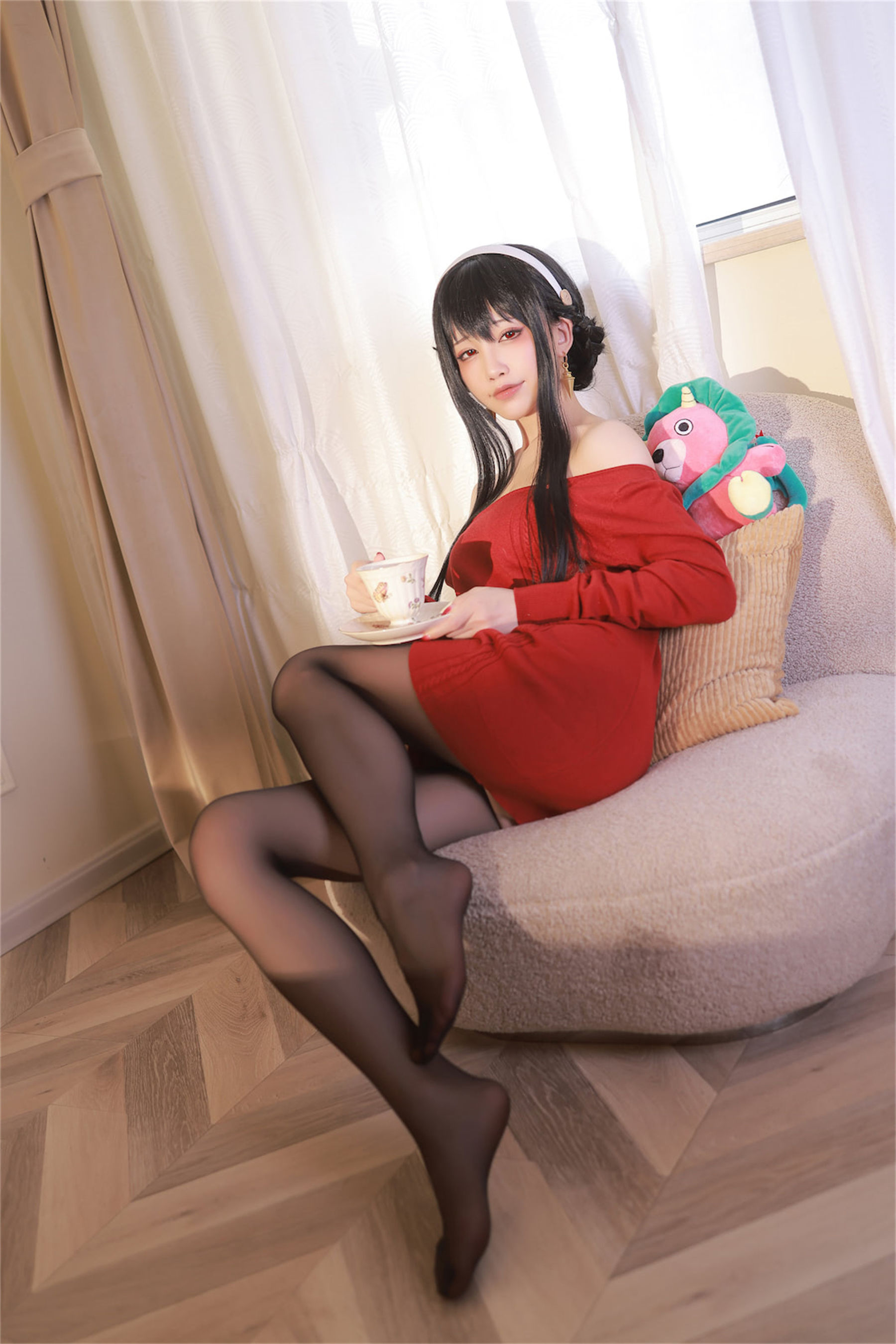 动漫博主水淼aqua – 夜兰 约尔红毛衣 [68P]-妍画集