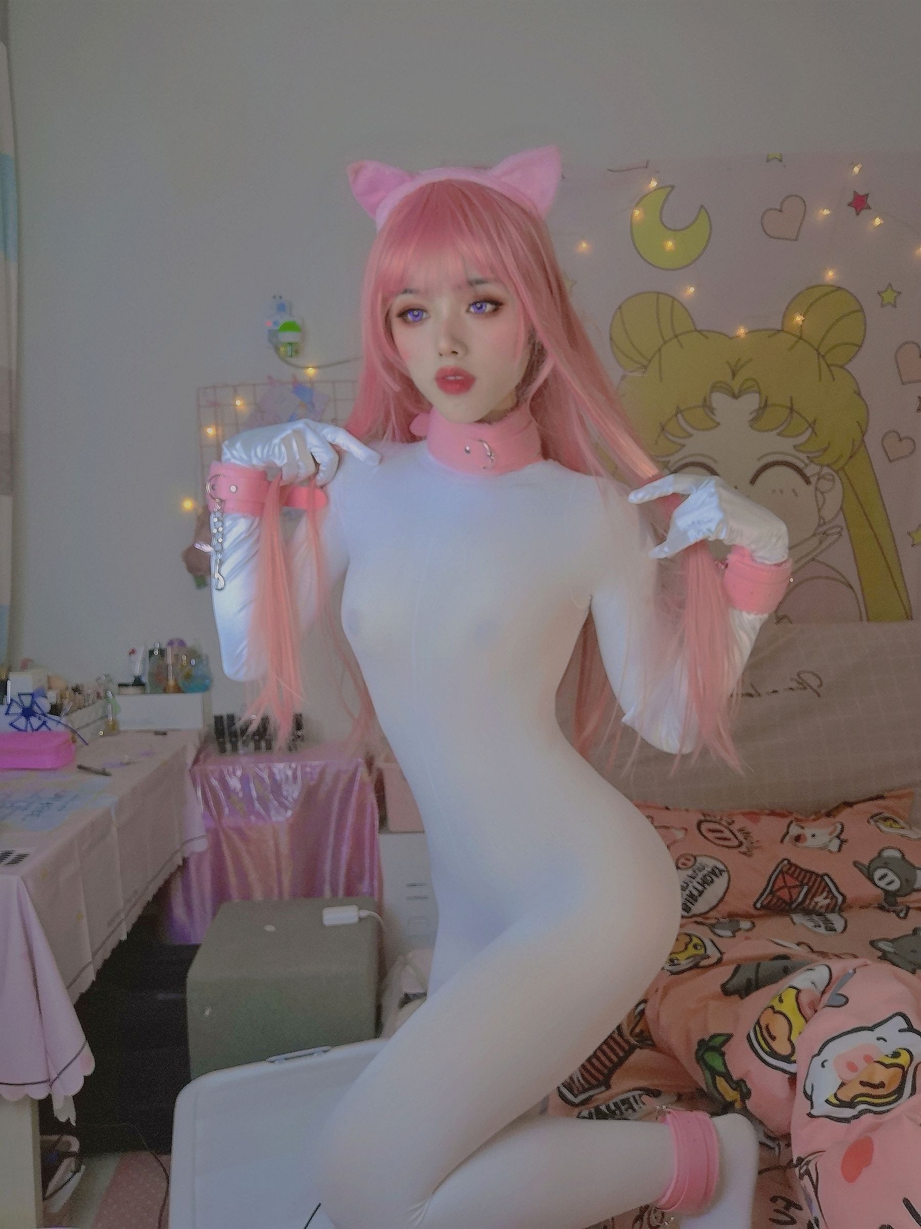 钛合金大粑粑 – 连体白丝 [15P]-妍画集