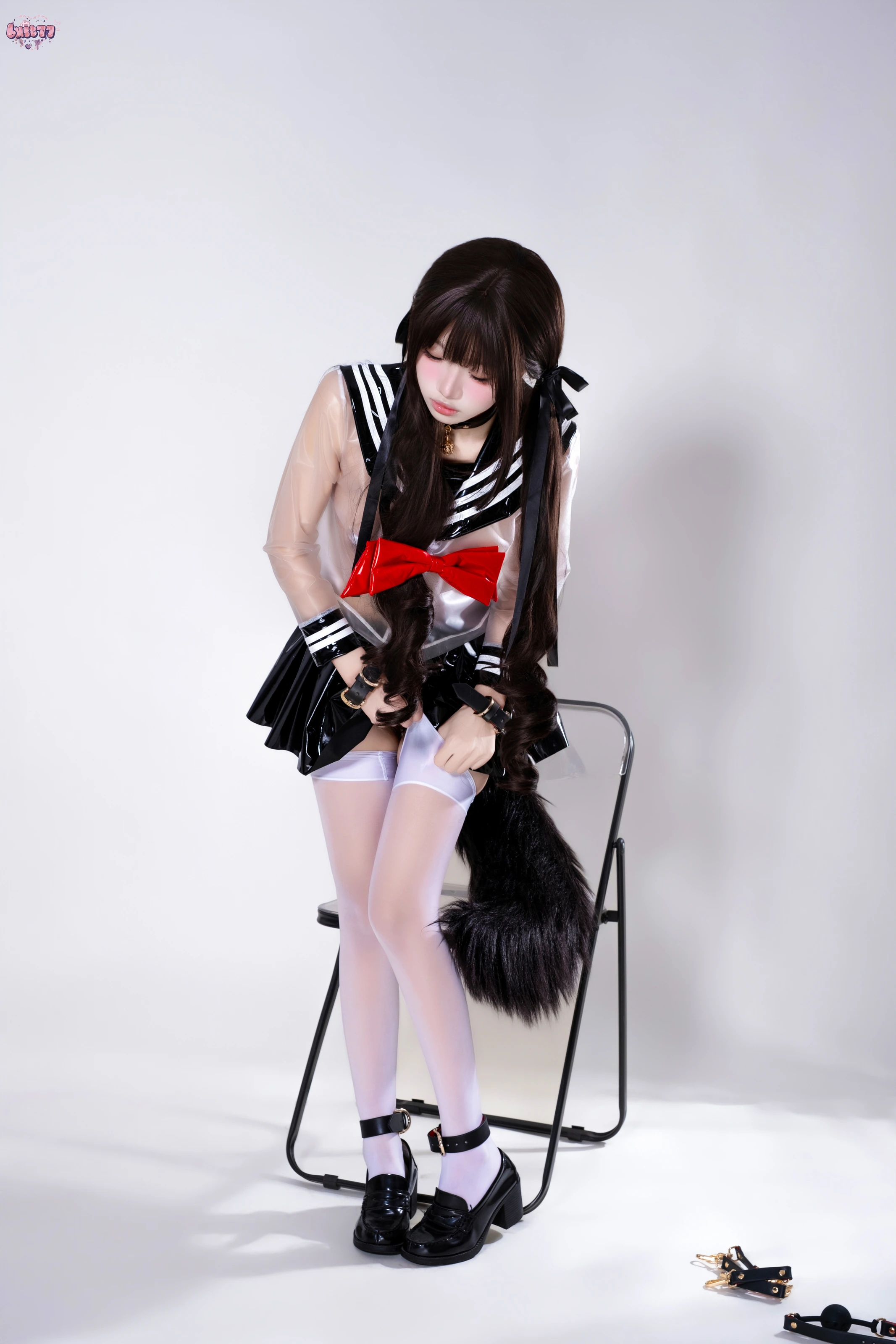 柒柒要乖哦 – 兽尾透明JK [112P] 插图2