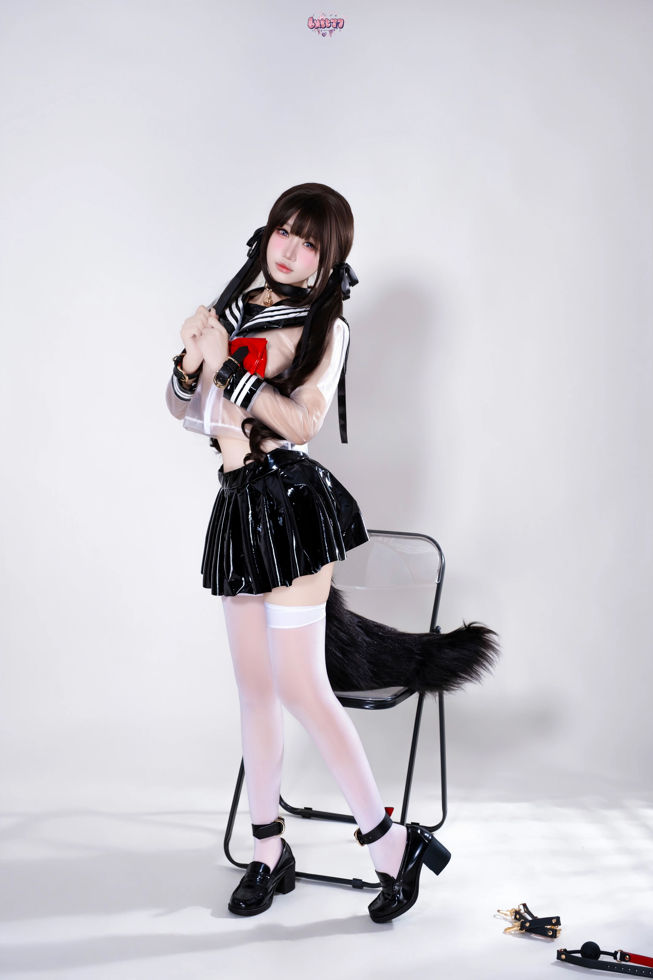 柒柒要乖哦 – 兽尾透明JK [112P] 插图3