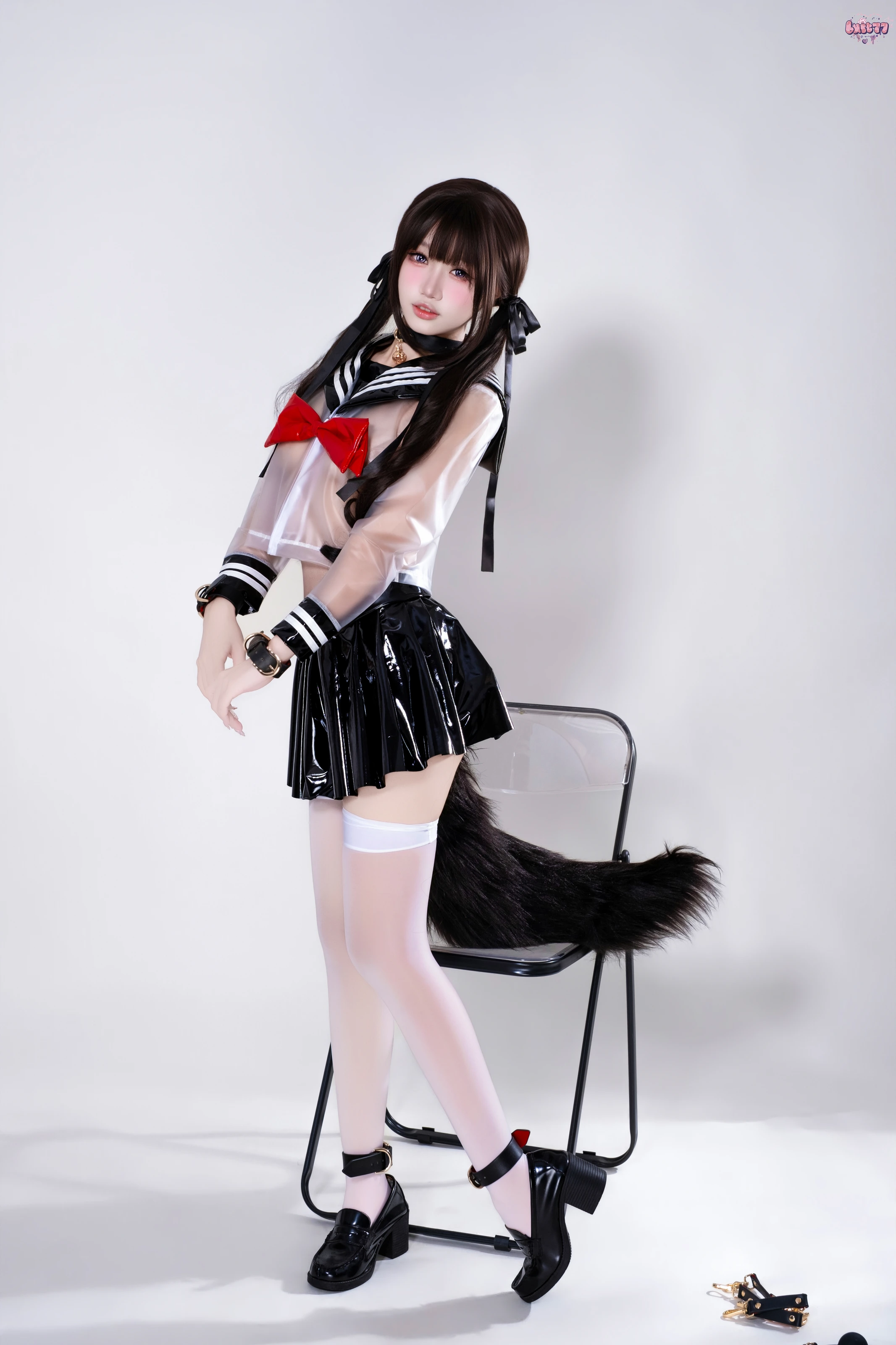 柒柒要乖哦 – 兽尾透明JK [112P] 插图5