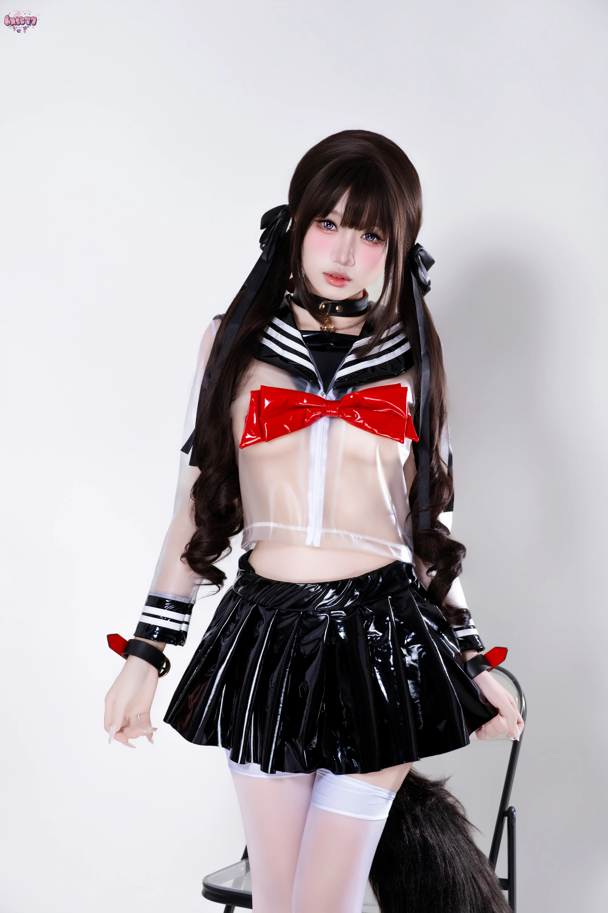 柒柒要乖哦 – 兽尾透明JK [112P]-妍画集