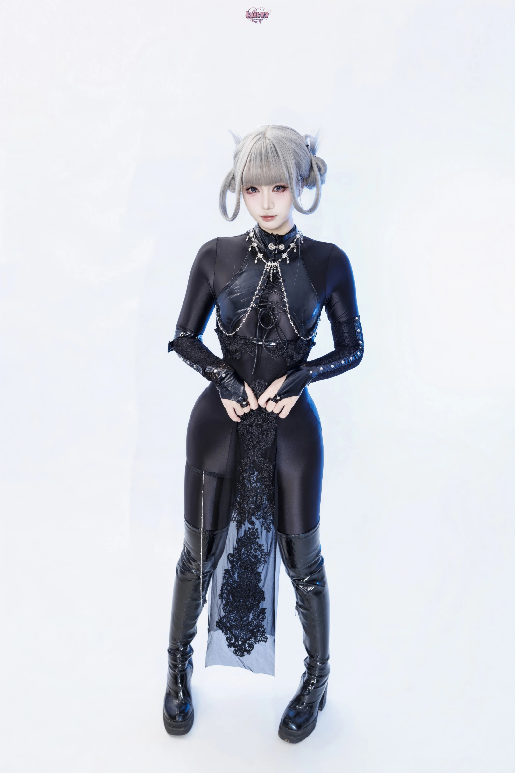 柒柒要乖哦 – 黑靡烟旗袍 [108P] 插图4