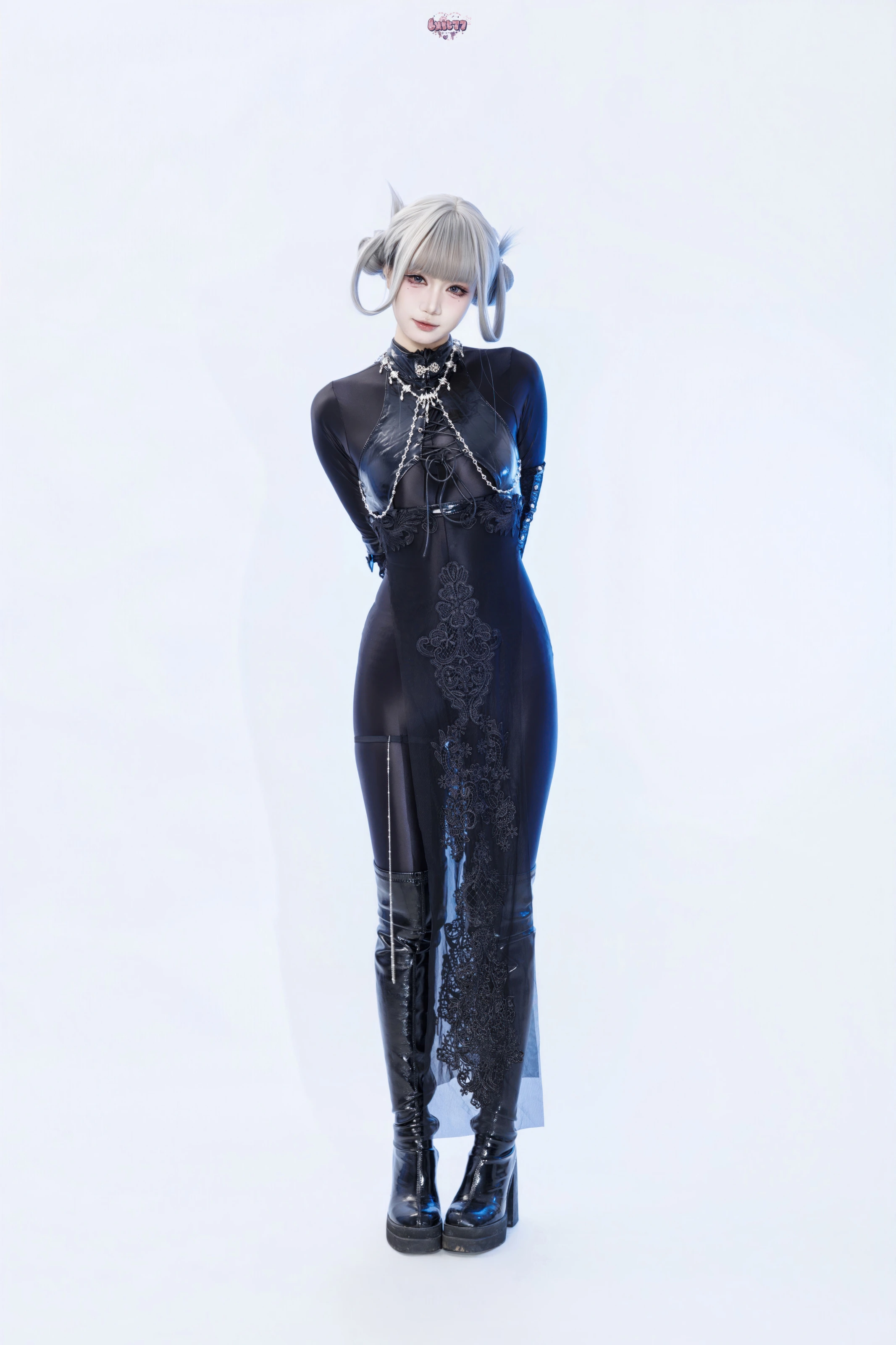 柒柒要乖哦 – 黑靡烟旗袍 [108P] 插图3