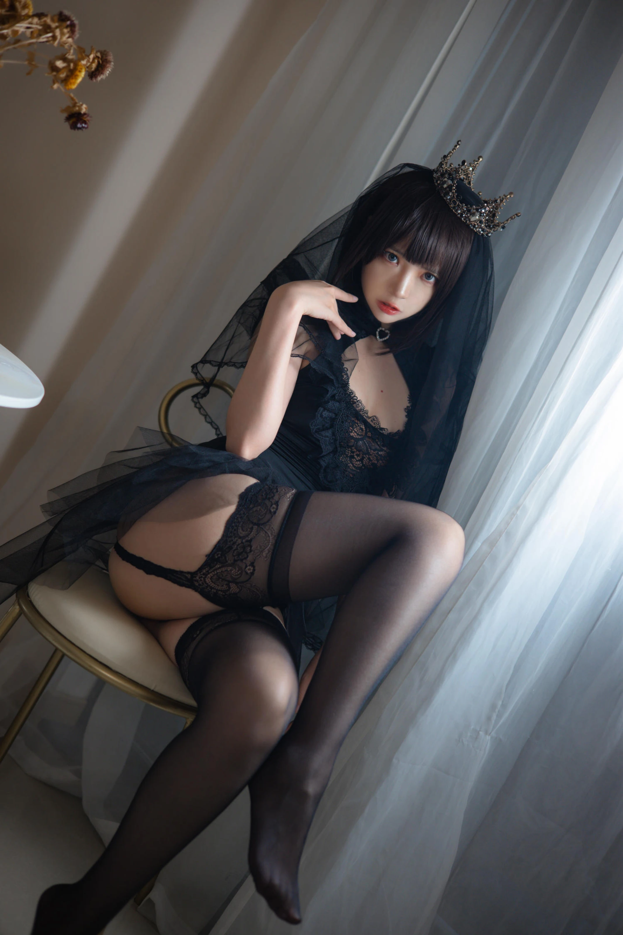 疯猫ss – 黑色婚纱 [40P]-秀人网