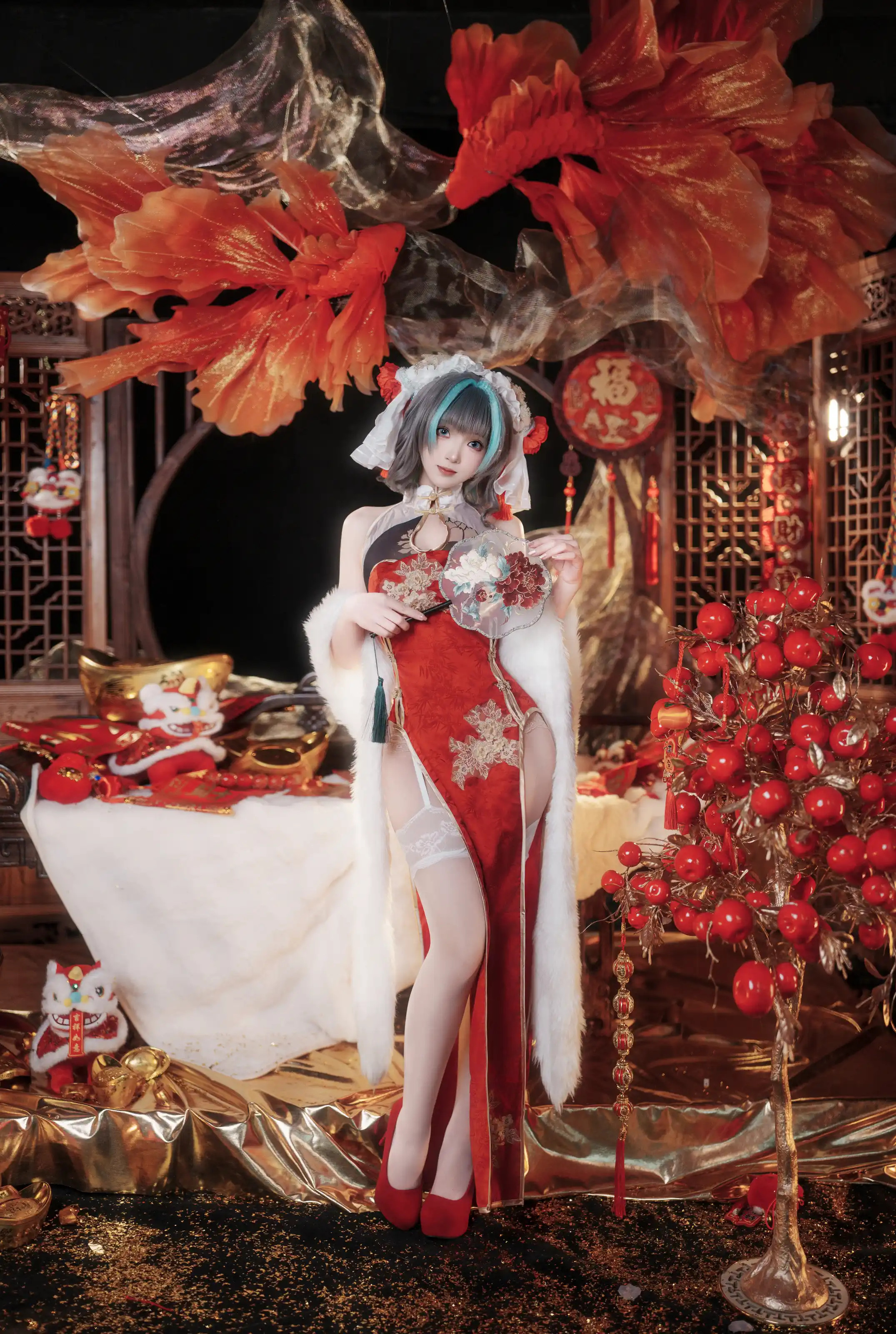 Bangni邦尼 – 碧蓝航线 柴郡新春旗袍 [81P] 插图5