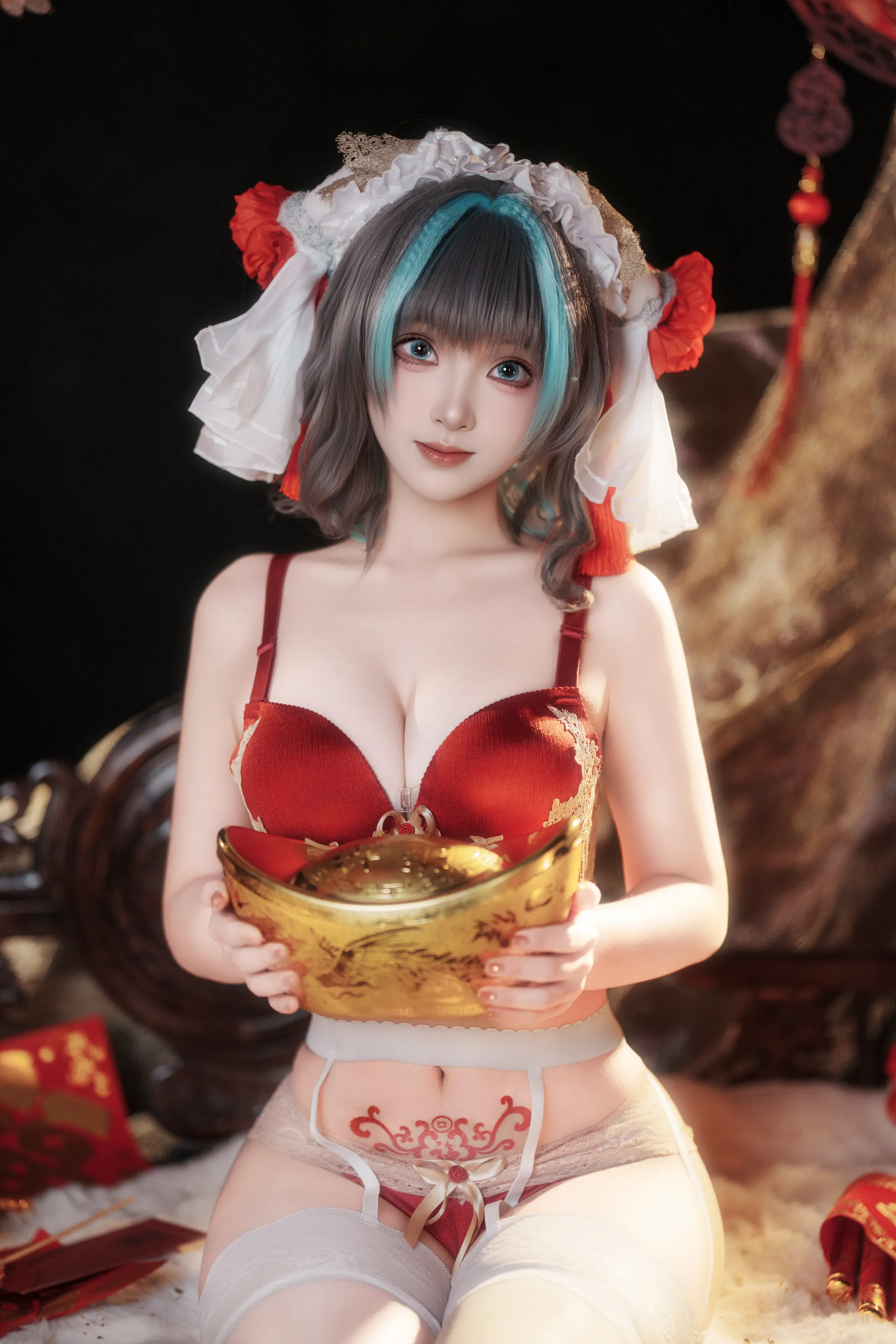 Bangni邦尼 – 碧蓝航线 柴郡新春旗袍 [81P]-秀人网