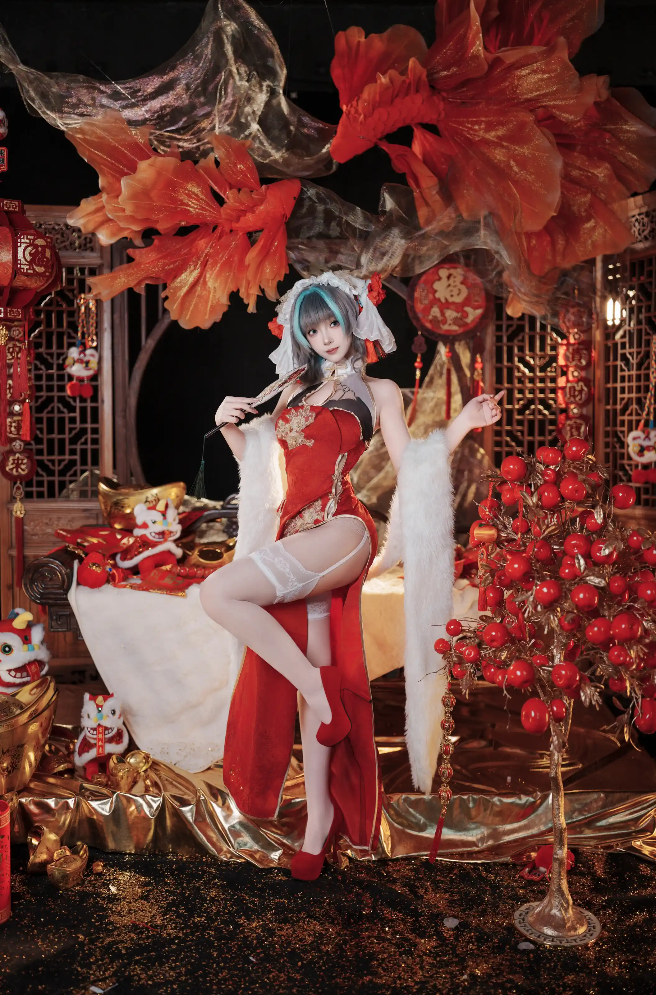 Bangni邦尼 – 碧蓝航线 柴郡新春旗袍 [81P] 插图3