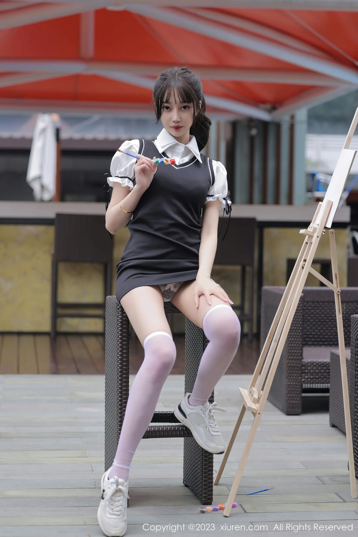 XiuRen 秀人 No.6889 玥儿玥er 黑色背带裙广州旅拍 [73P] 插图7