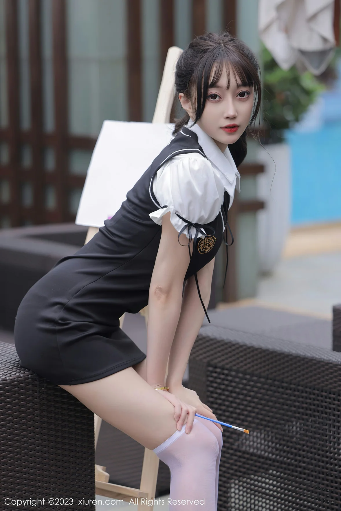 XiuRen 秀人 No.6889 玥儿玥er 黑色背带裙广州旅拍 [73P] 插图4