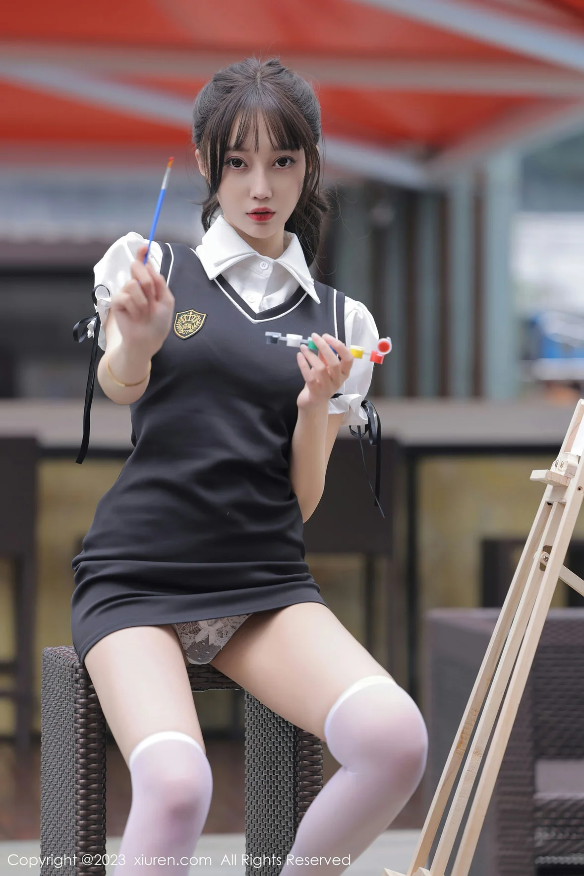 XiuRen 秀人 No.6889 玥儿玥er 黑色背带裙广州旅拍 [73P] 插图8