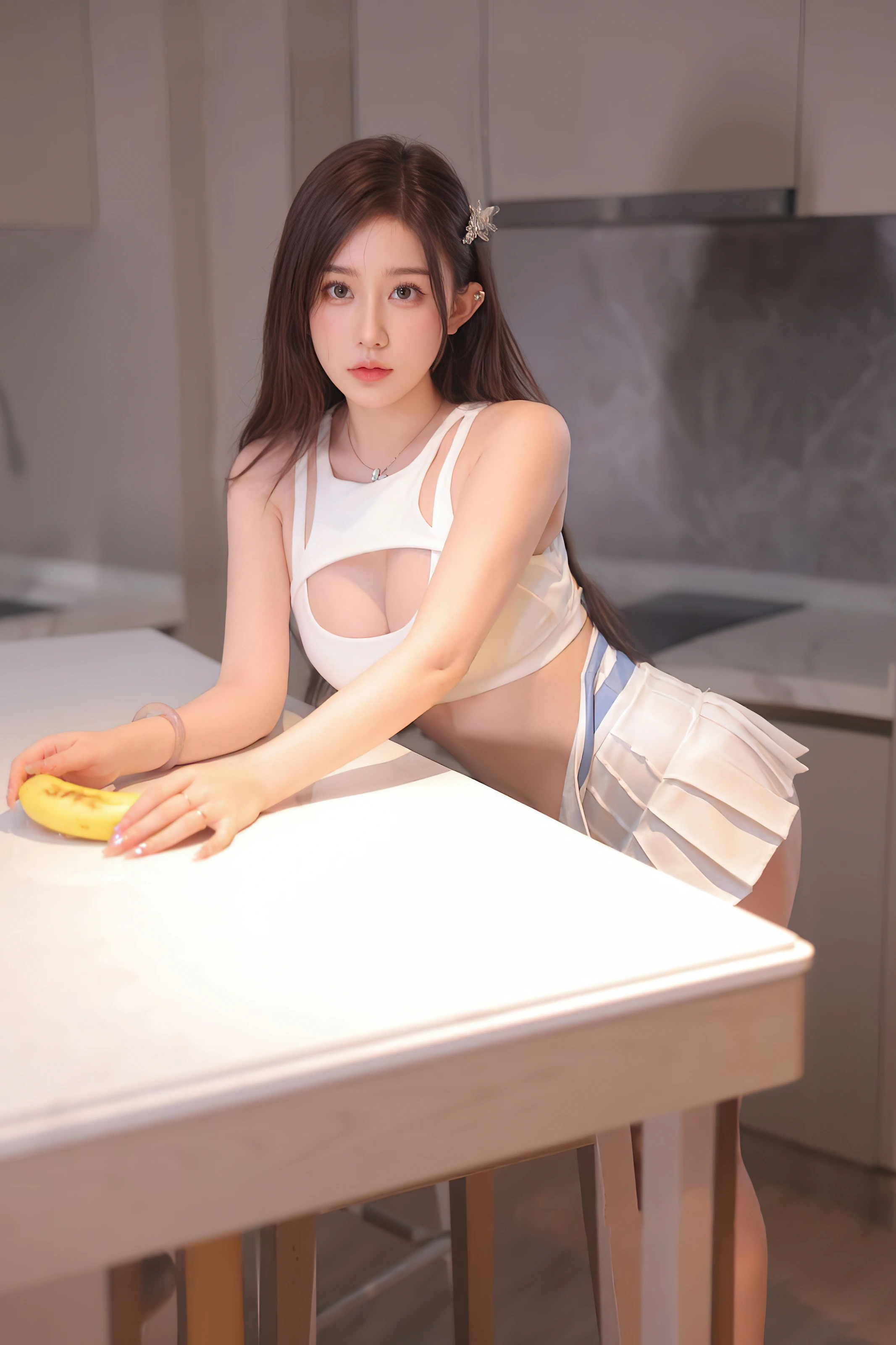 XiuRen 内购版 No.10254 奶油猫呀 啦啦队宝贝 白色短裙 [81P] 插图3