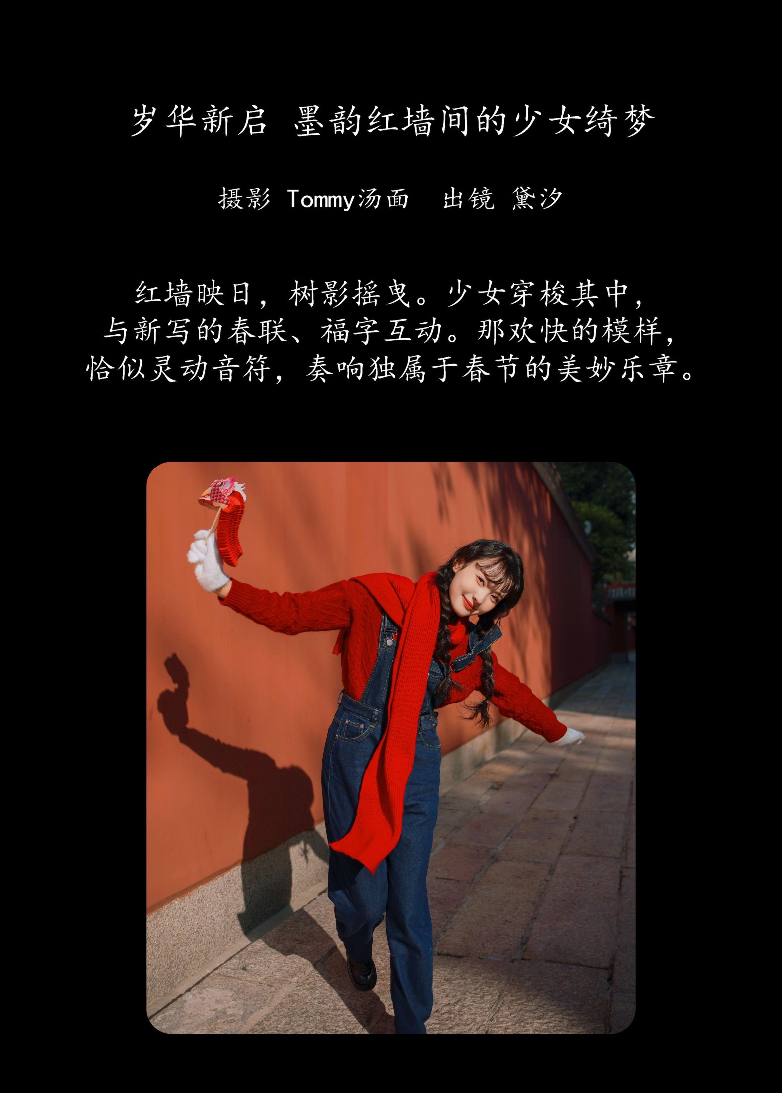 ID9591岁华新启，墨韵红墙间的少女绮梦 - 妍画集-妍画集