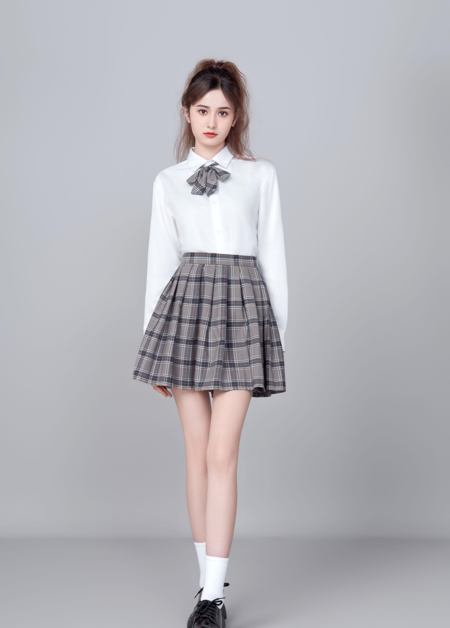 ID10350白衫格裙：少女活力映像 - 妍画集-妍画集