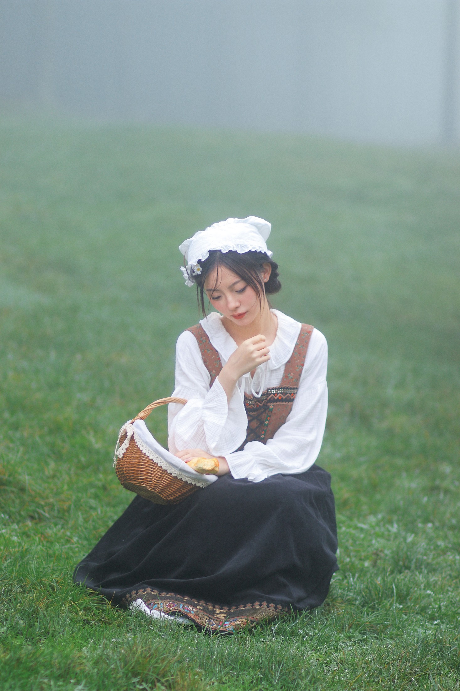 ID10721迷雾森林的牧羊少女 - 妍画集-妍画集