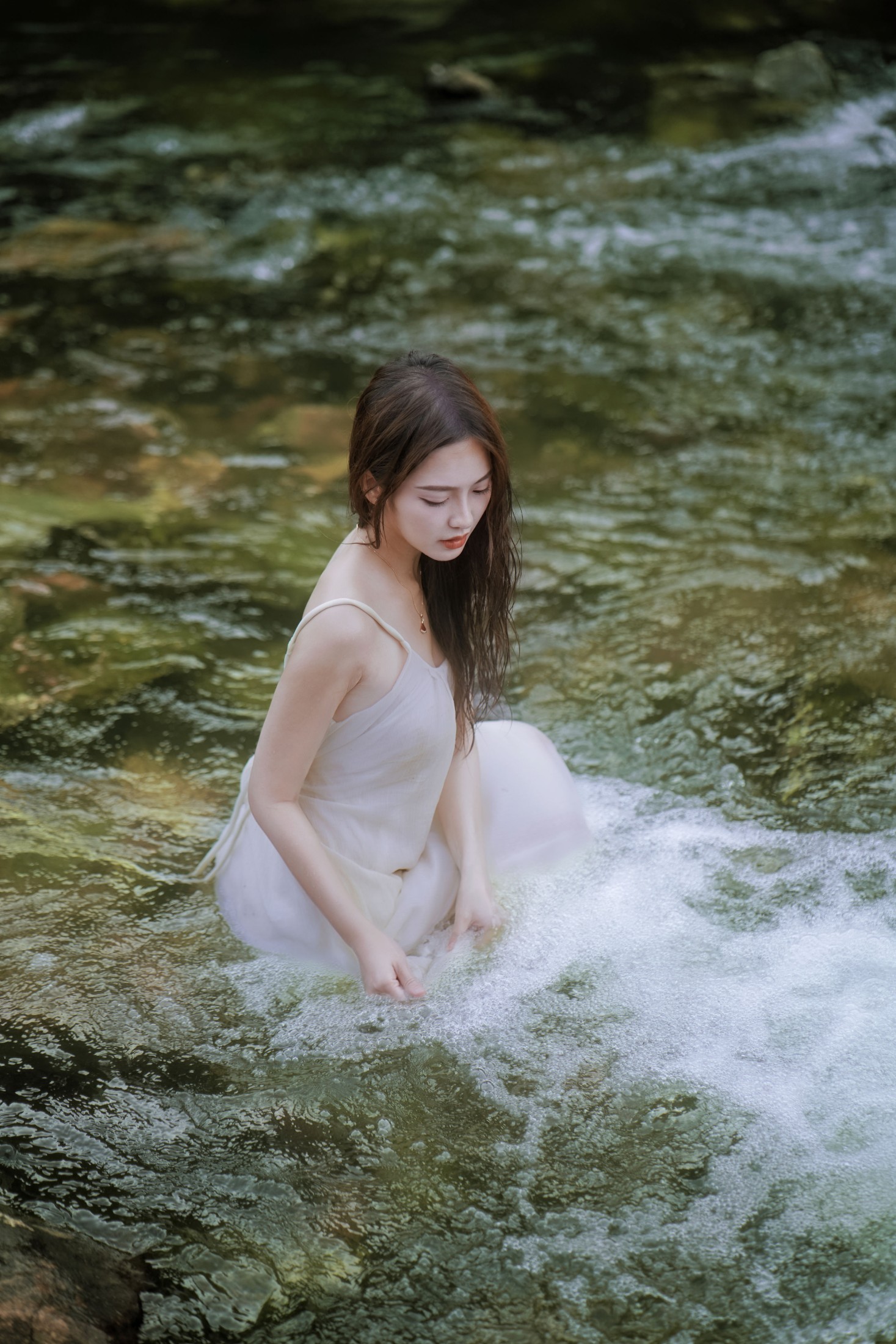 ID11137黄裙逐溪・水花漫 - 妍画集-妍画集