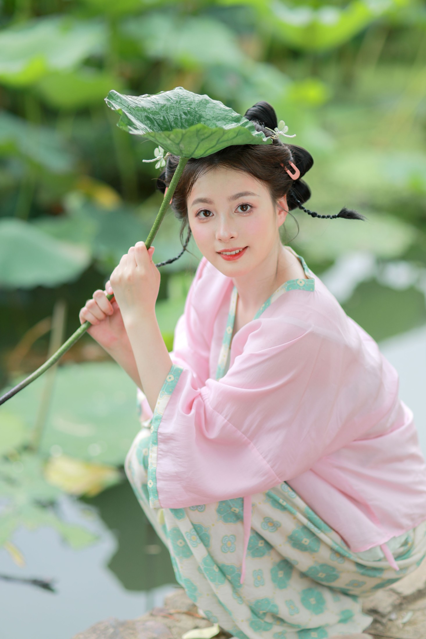 ID11168树荫照水弄晴柔，闲看蜻蜓立荷头 - 妍画集-妍画集