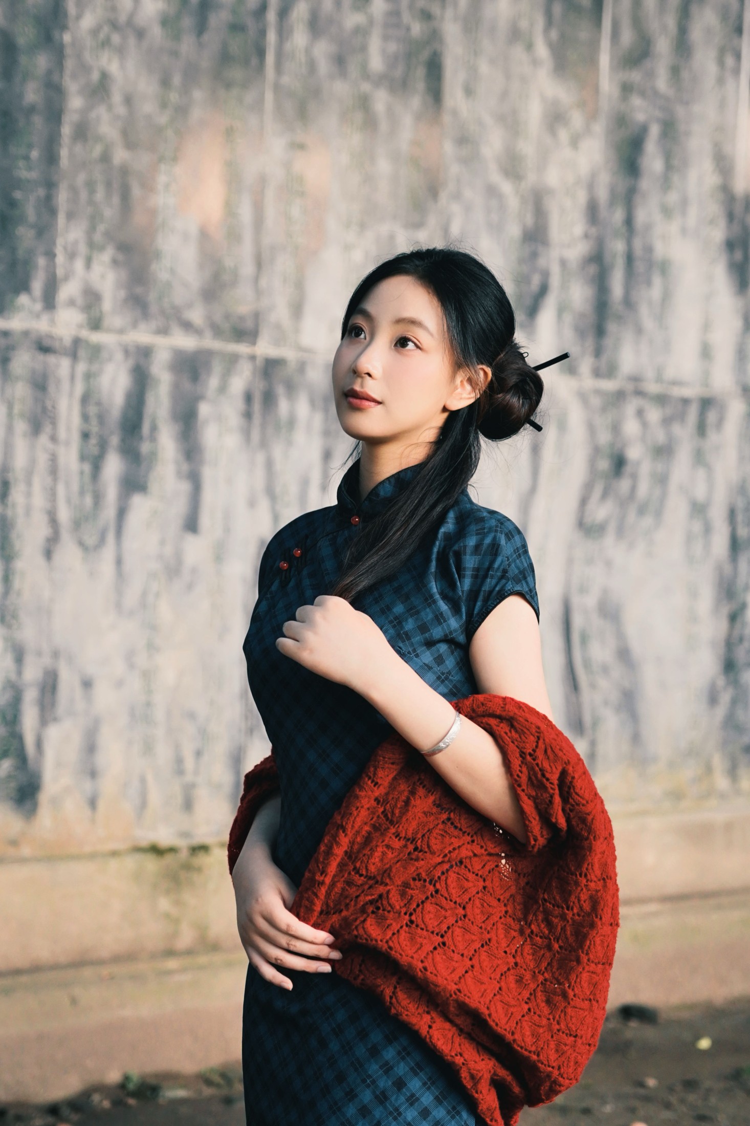 ID11215蓝色江南旗袍 - 妍画集-妍画集