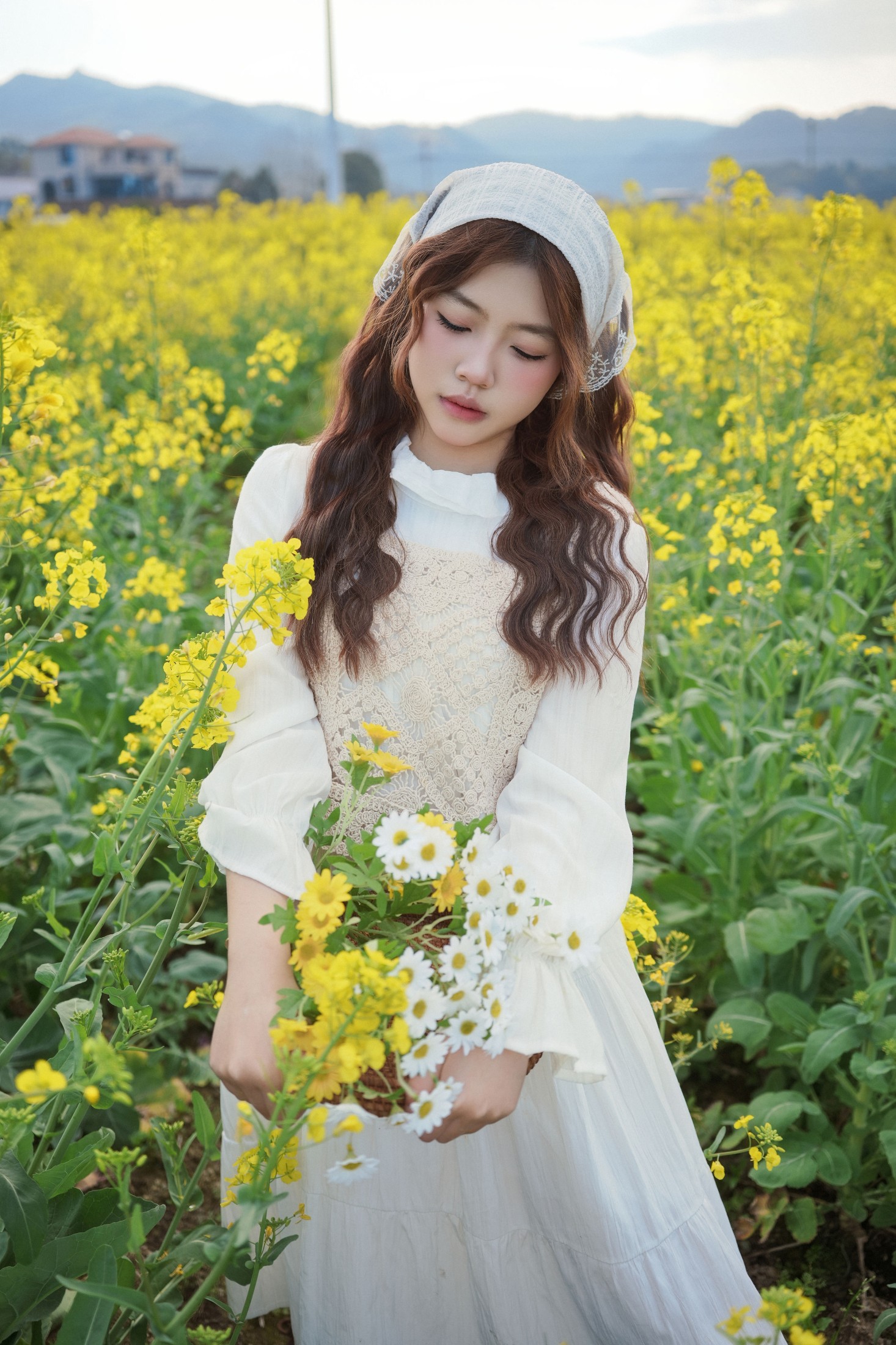 ID11335田园少女油菜花 - 妍画集-妍画集