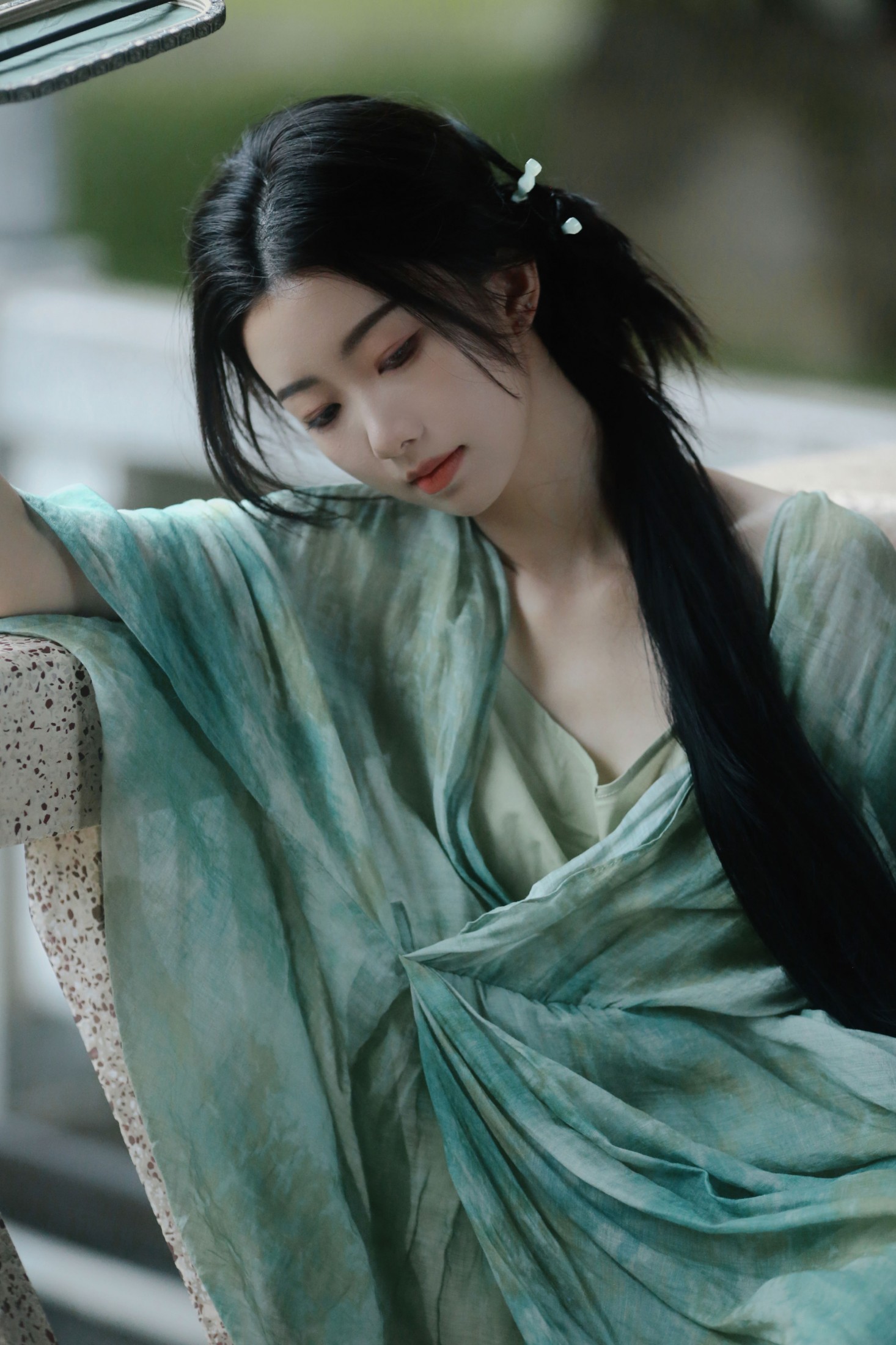 ID11521杨柳提，远方烟雨 - 妍画集-妍画集