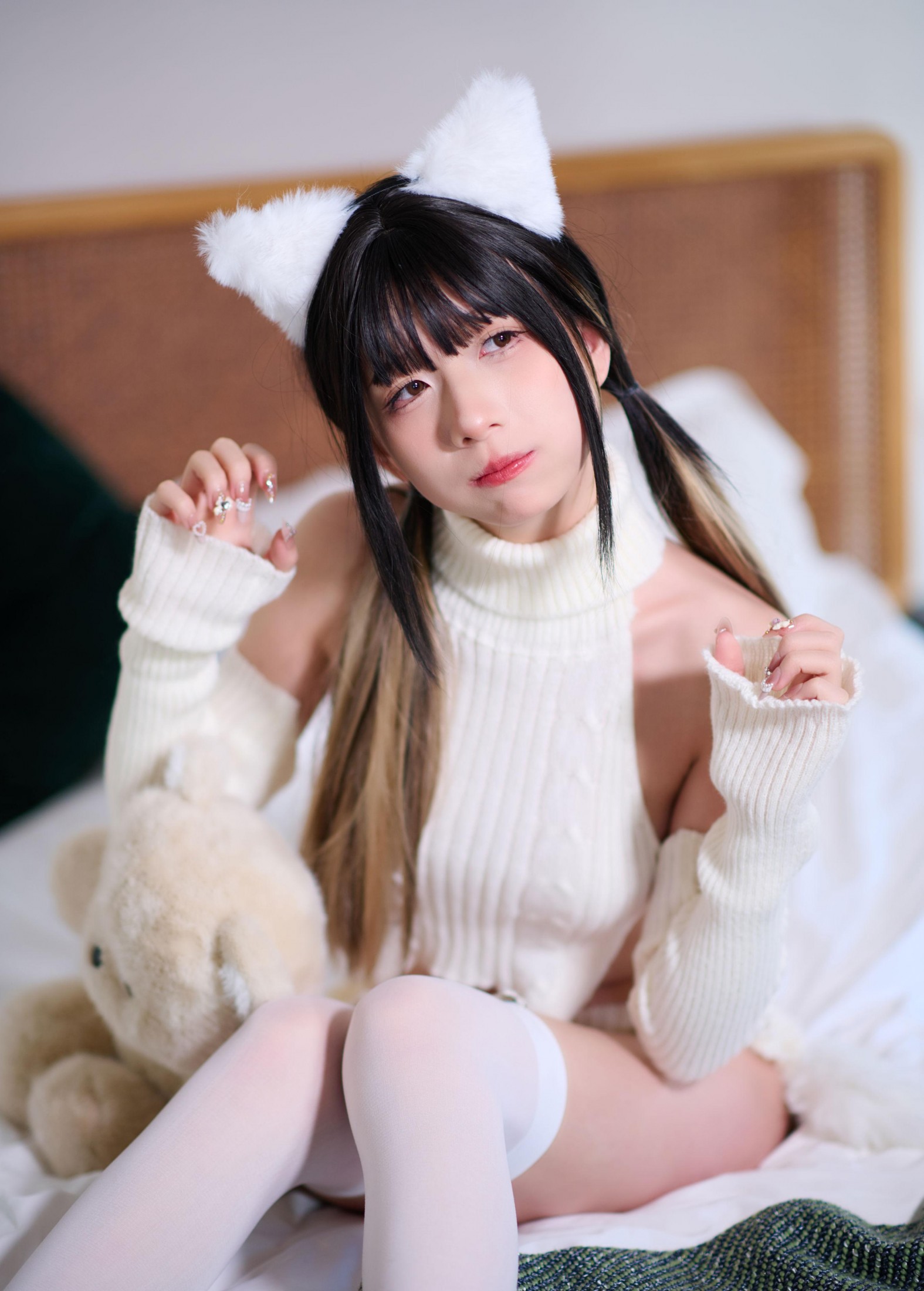 琴玖久 – 《居家小猫娘 白猫版》[19P] 插图2