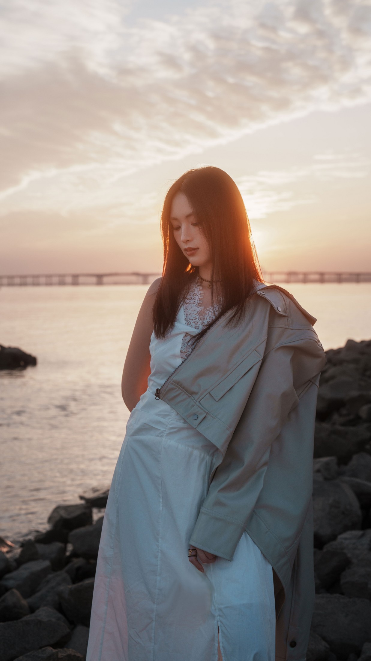 ID12530海边寂静黄昏日落-妍画集